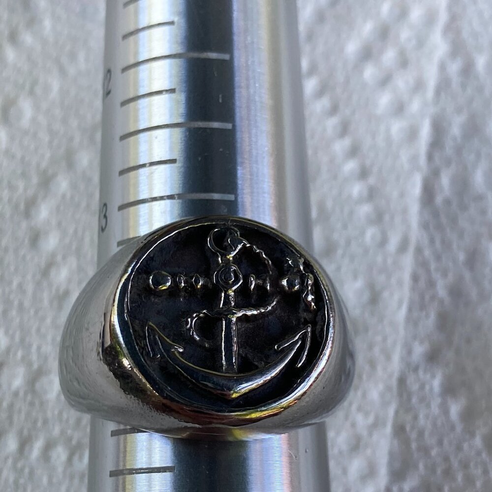 Large stainless steel anchor ring